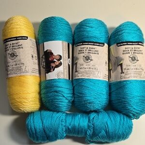 Soft & Shiny Yarn Bundle in Yellow and Blue